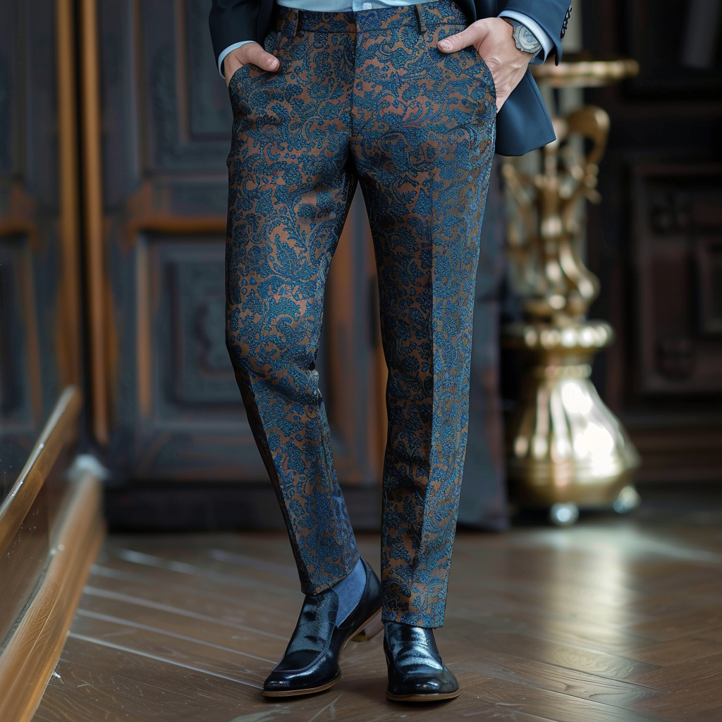 Luxury Men's Unique Fashion Casual Suit Pants High Elasticity