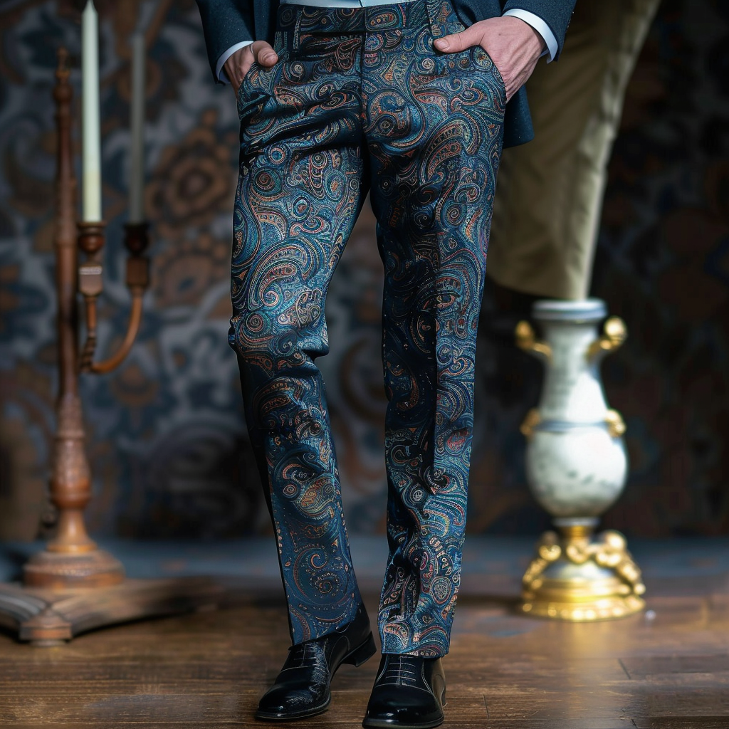 Luxury Men's Unique Fashion Casual Suit Pants High Elasticity