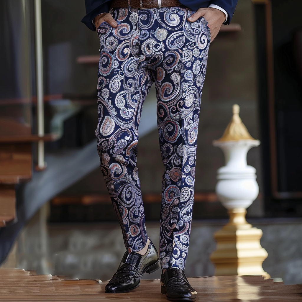 Luxury Men's Unique Fashion Casual Suit Pants High Elasticity