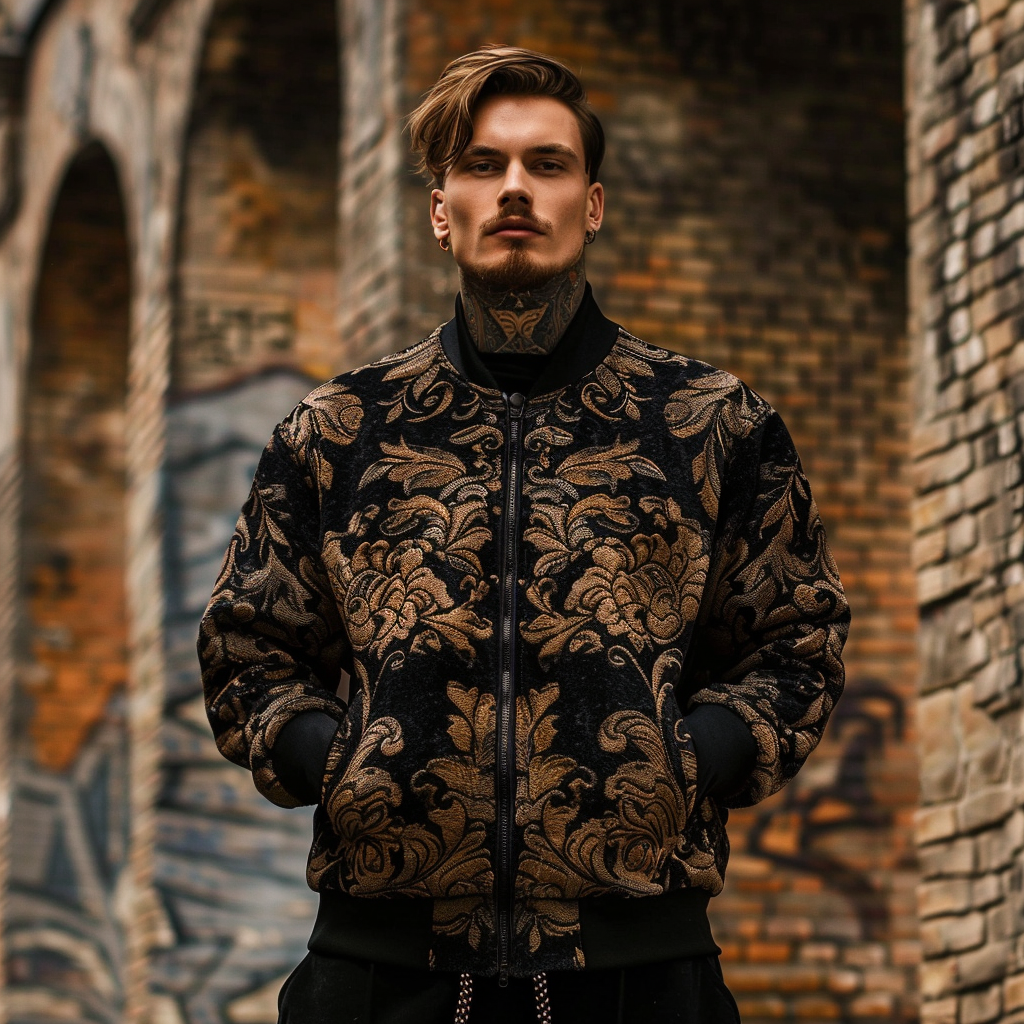Baroque Western Vintage Sweater Jacket Hoodies High quality High elasticity