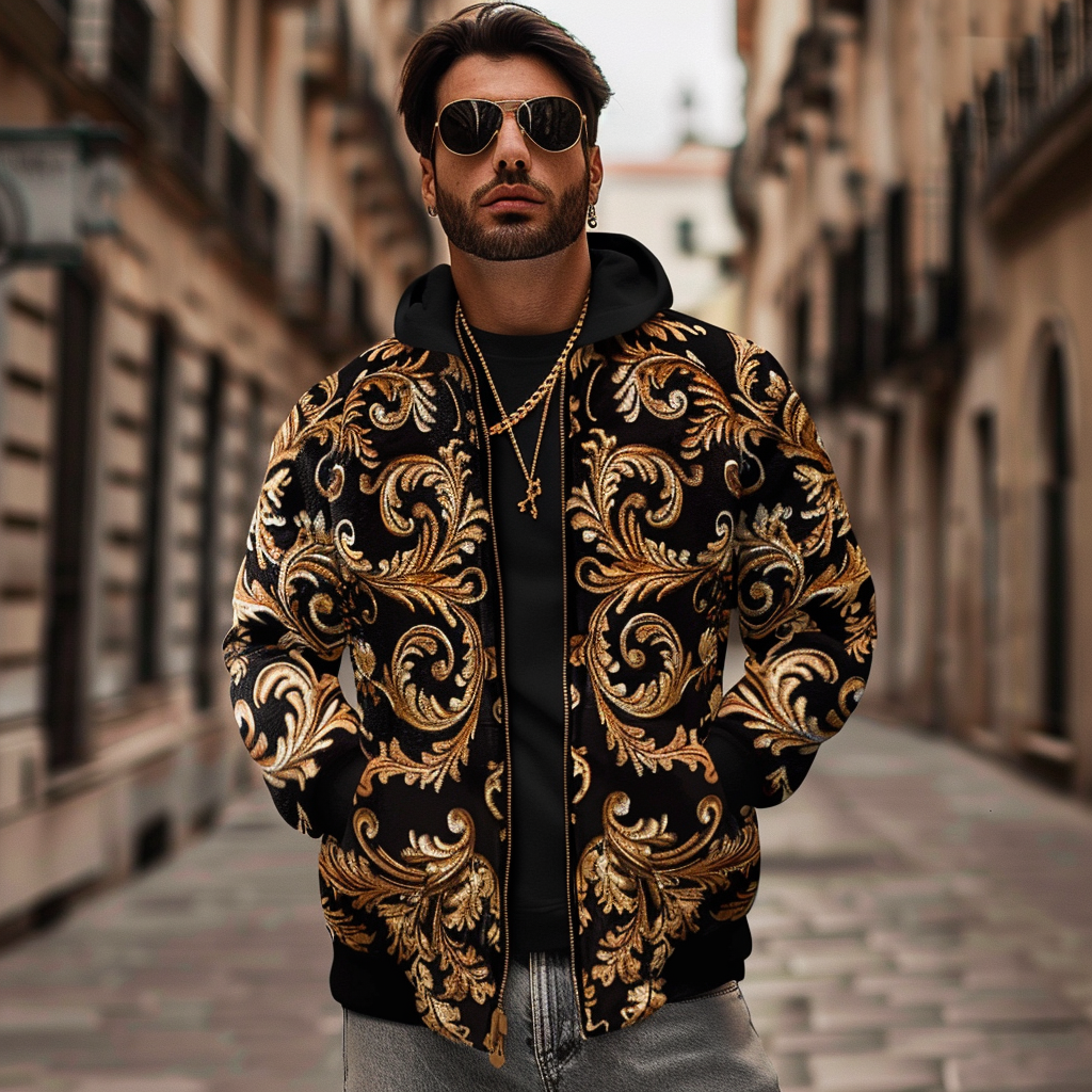 Baroque Western Vintage Sweater Jacket Hoodies High quality High elasticity