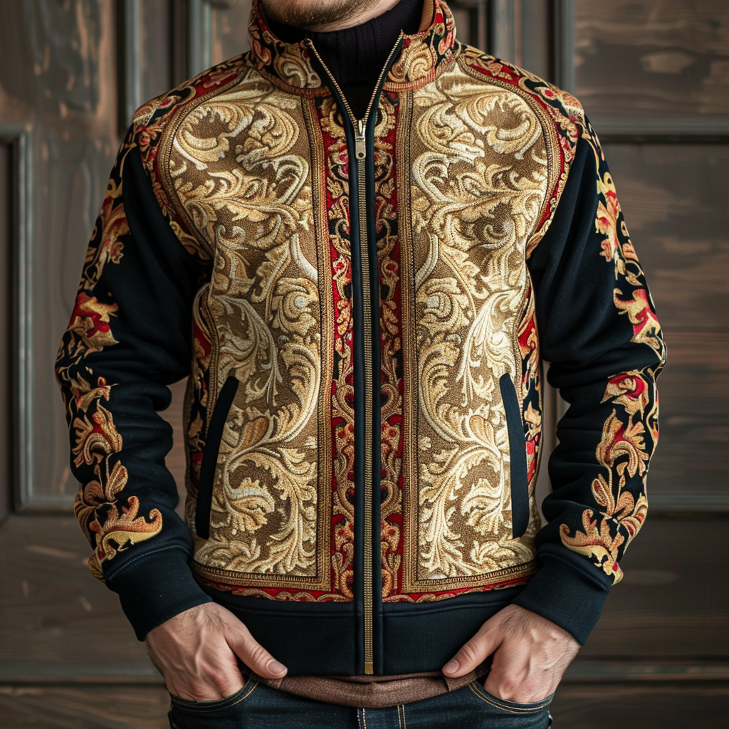 Baroque Western Vintage Sweater Jacket Hoodies High quality High elasticity