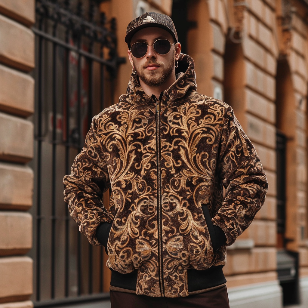 Baroque Western Vintage Sweater Jacket Hoodies High quality High elasticity