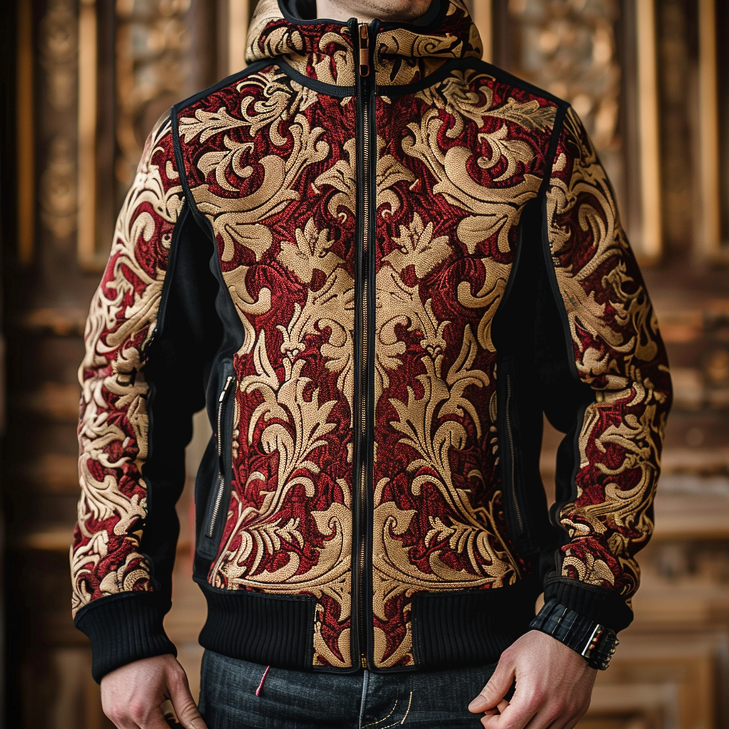 Baroque Western Vintage Sweater Jacket Hoodies High quality High elasticity