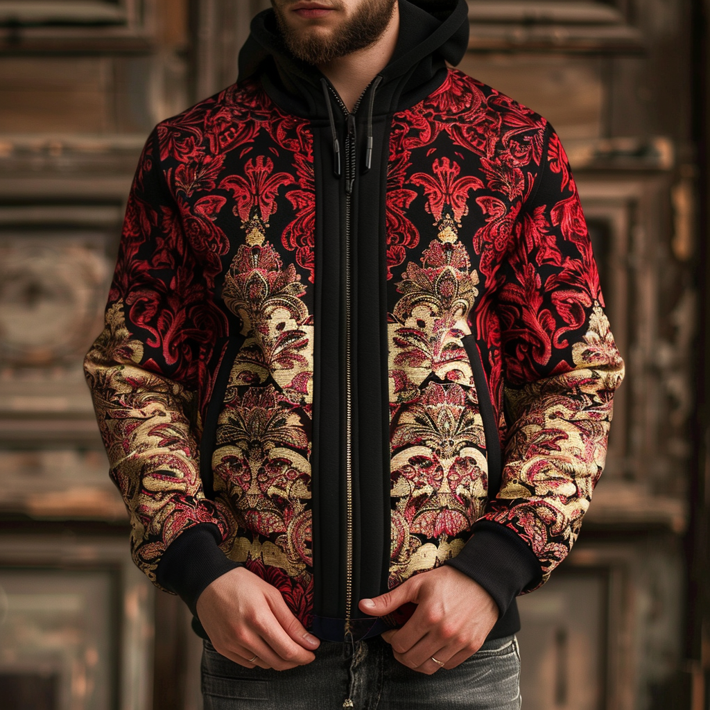 Baroque Western Vintage Sweater Jacket Hoodies High quality High elasticity