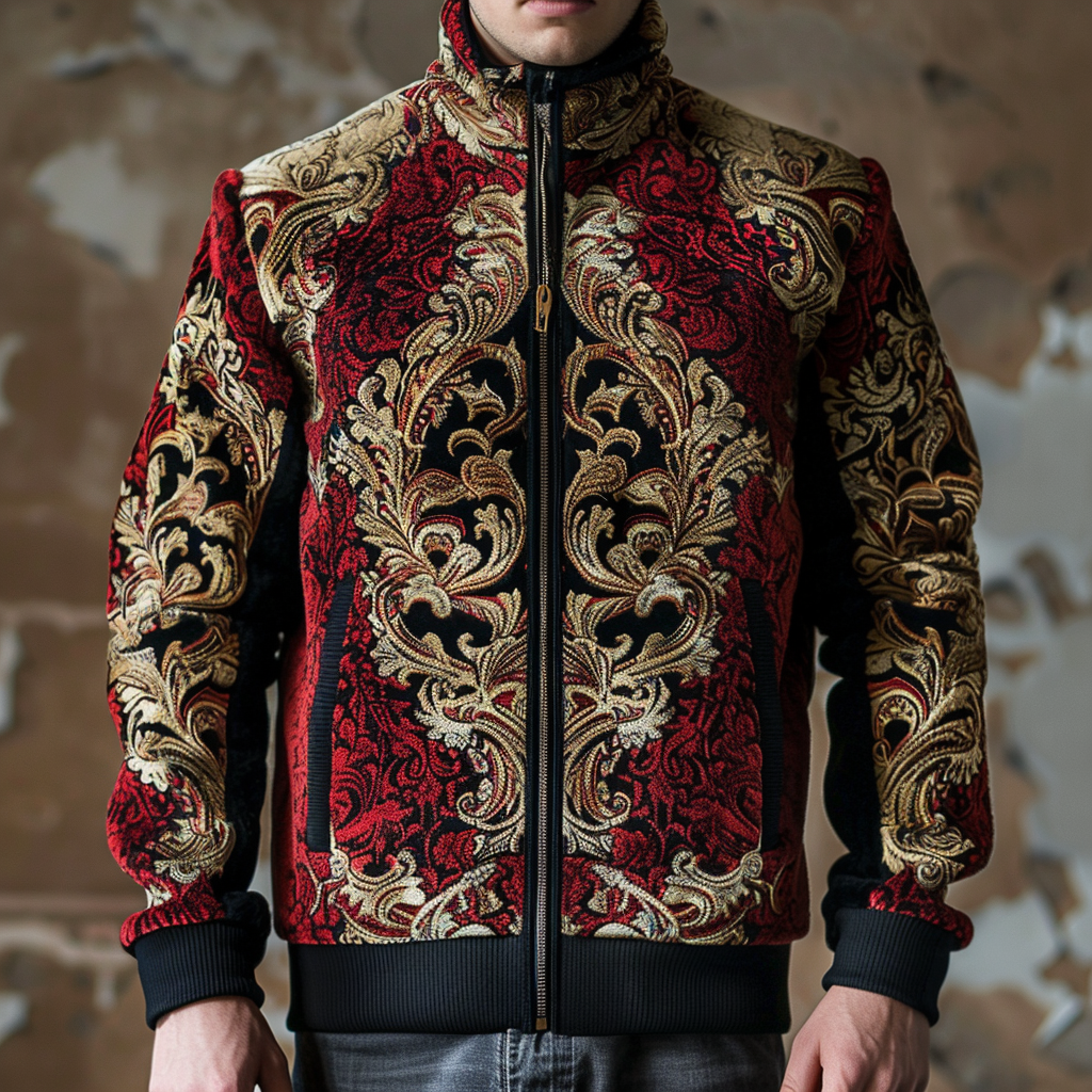 Baroque Western Vintage Sweater Jacket Hoodies High quality High elasticity
