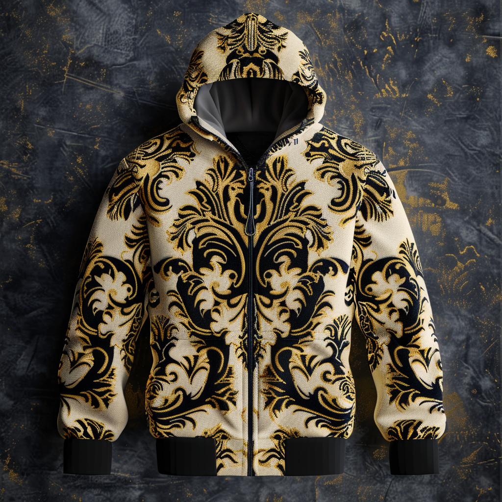 Baroque Western Vintage Sweater Jacket Hoodies High quality High elasticity