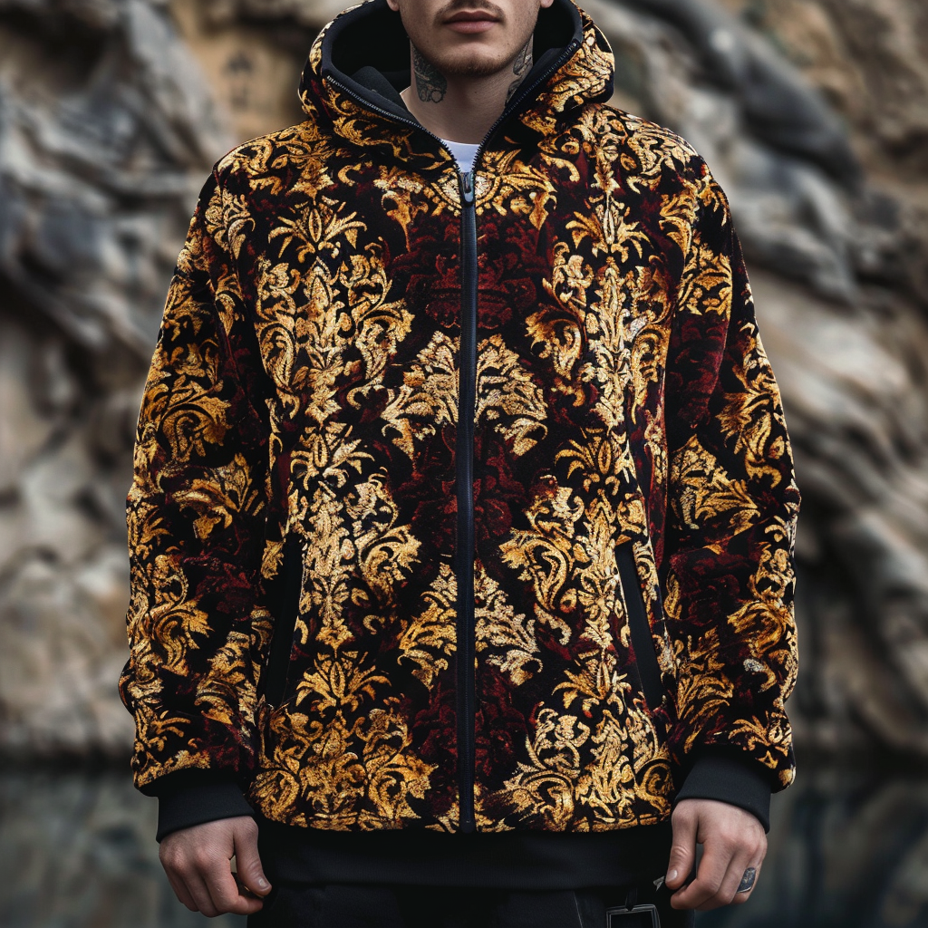 Baroque Western Vintage Sweater Jacket Hoodies High quality High elasticity