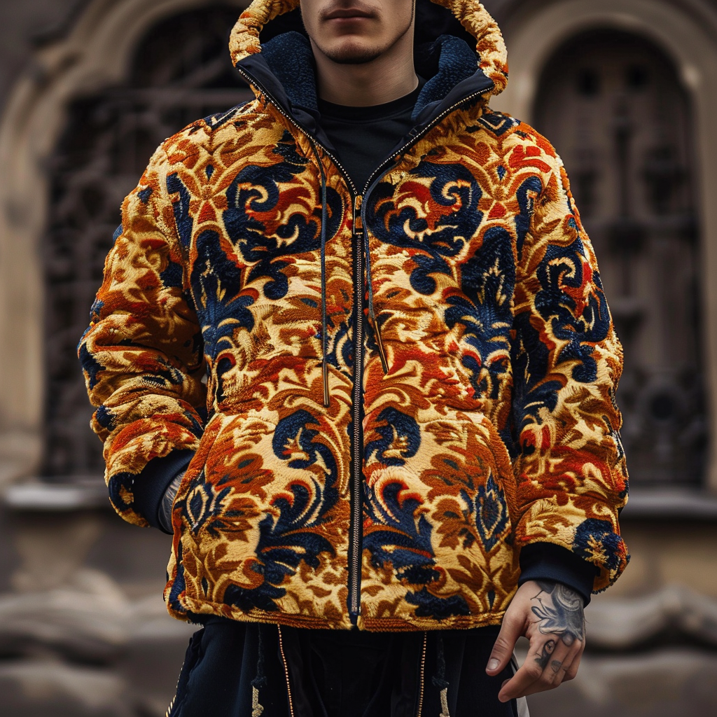 Baroque Western Vintage Sweater Jacket Hoodies High quality High elasticity