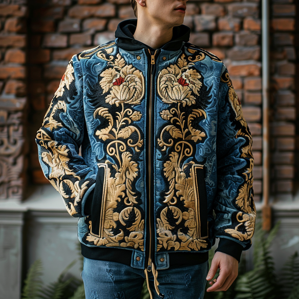 Baroque Western Vintage Sweater Jacket Hoodies High quality High elasticity