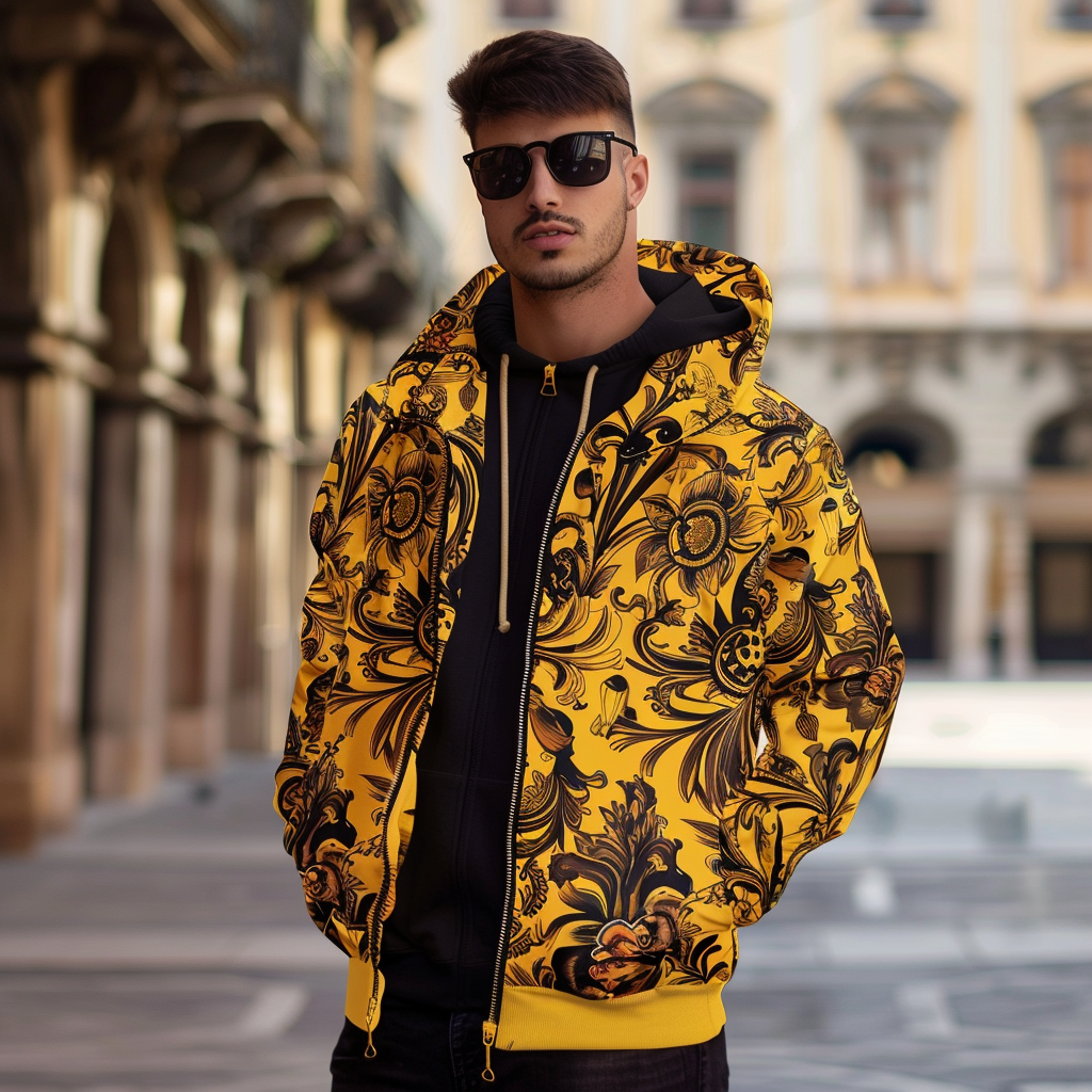 Baroque Western Vintage Sweater Jacket Hoodies High quality High elasticity