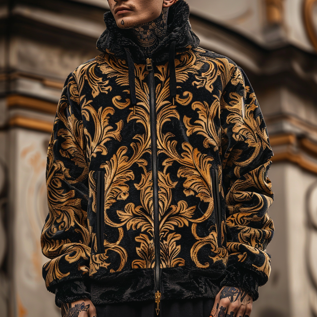 Baroque Western Vintage Sweater Jacket Hoodies High quality High elasticity
