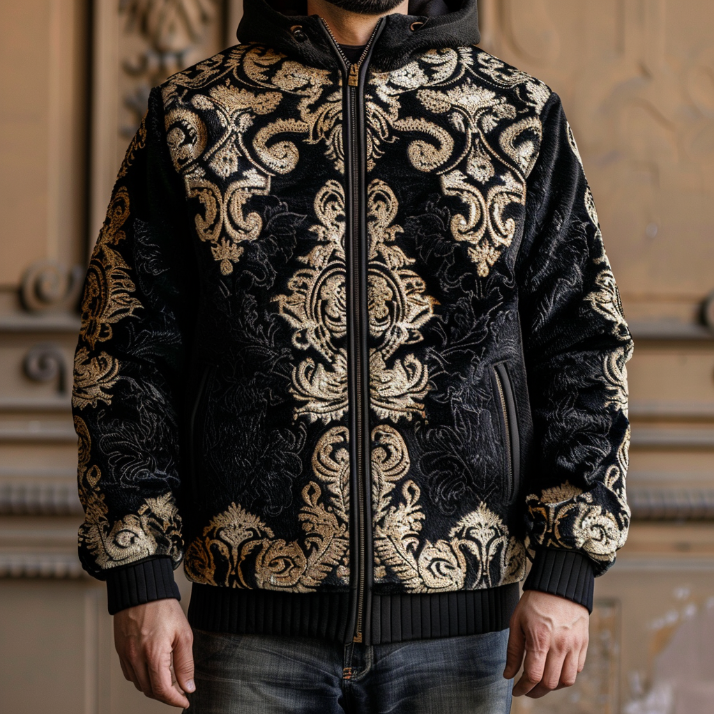 Baroque Western Vintage Sweater Jacket Hoodies High quality High elasticity