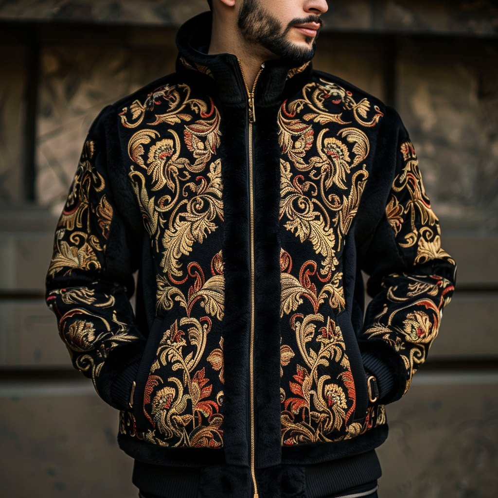 Baroque Western Vintage Sweater Jacket Hoodies High quality High elasticity