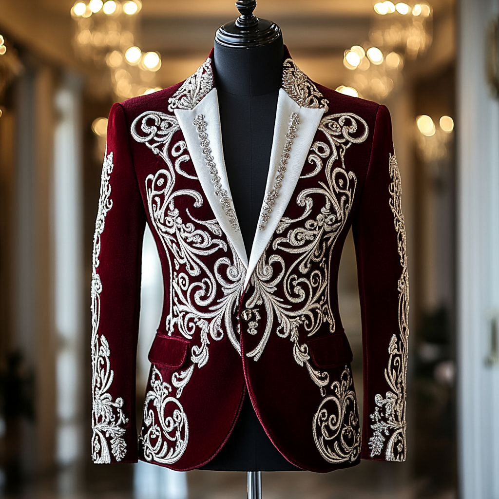 Luxury Suit Embroidery Jacket Limited sale Fashion Men's High quality High discount