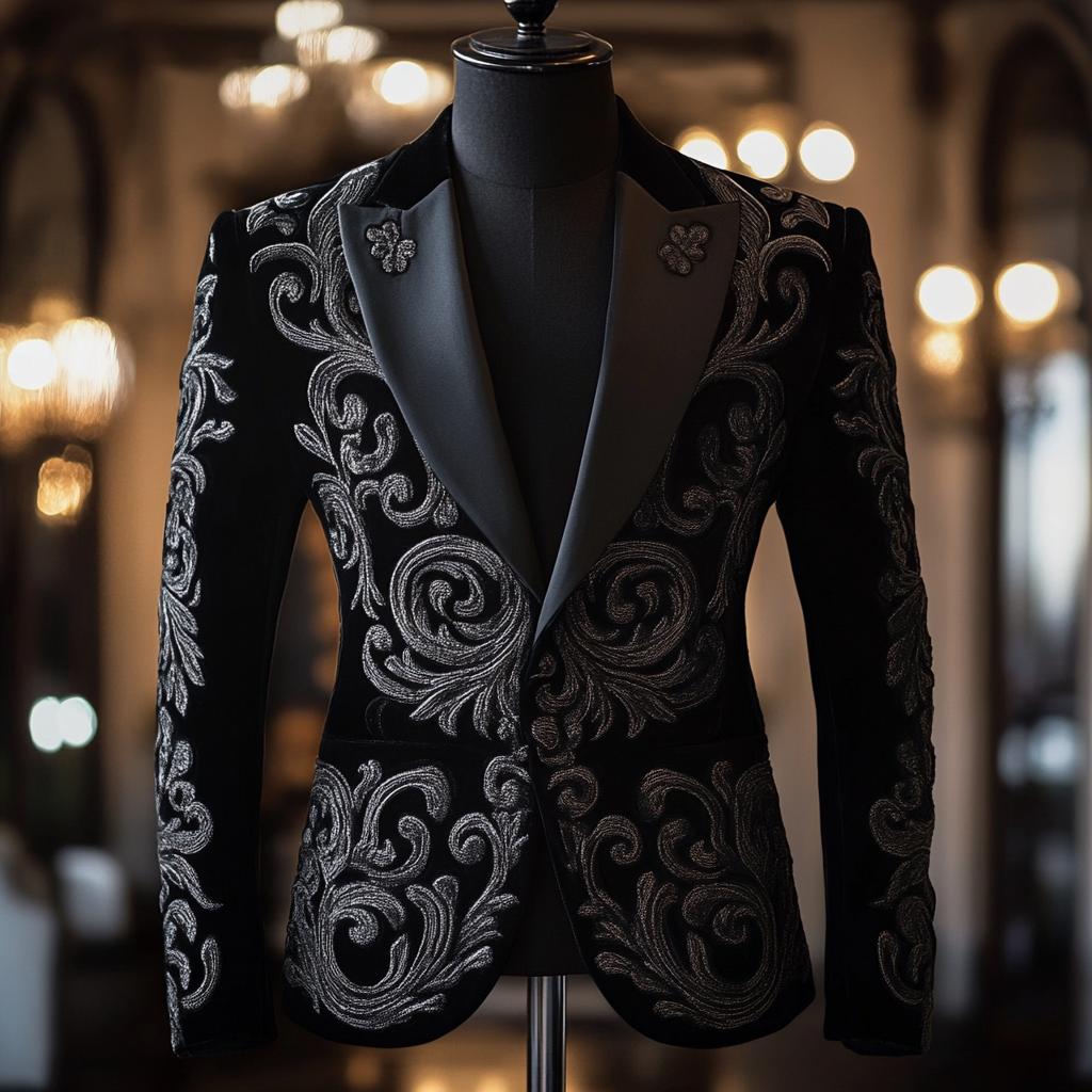Luxury Suit Embroidery Jacket Limited sale Fashion Men's High quality High discount