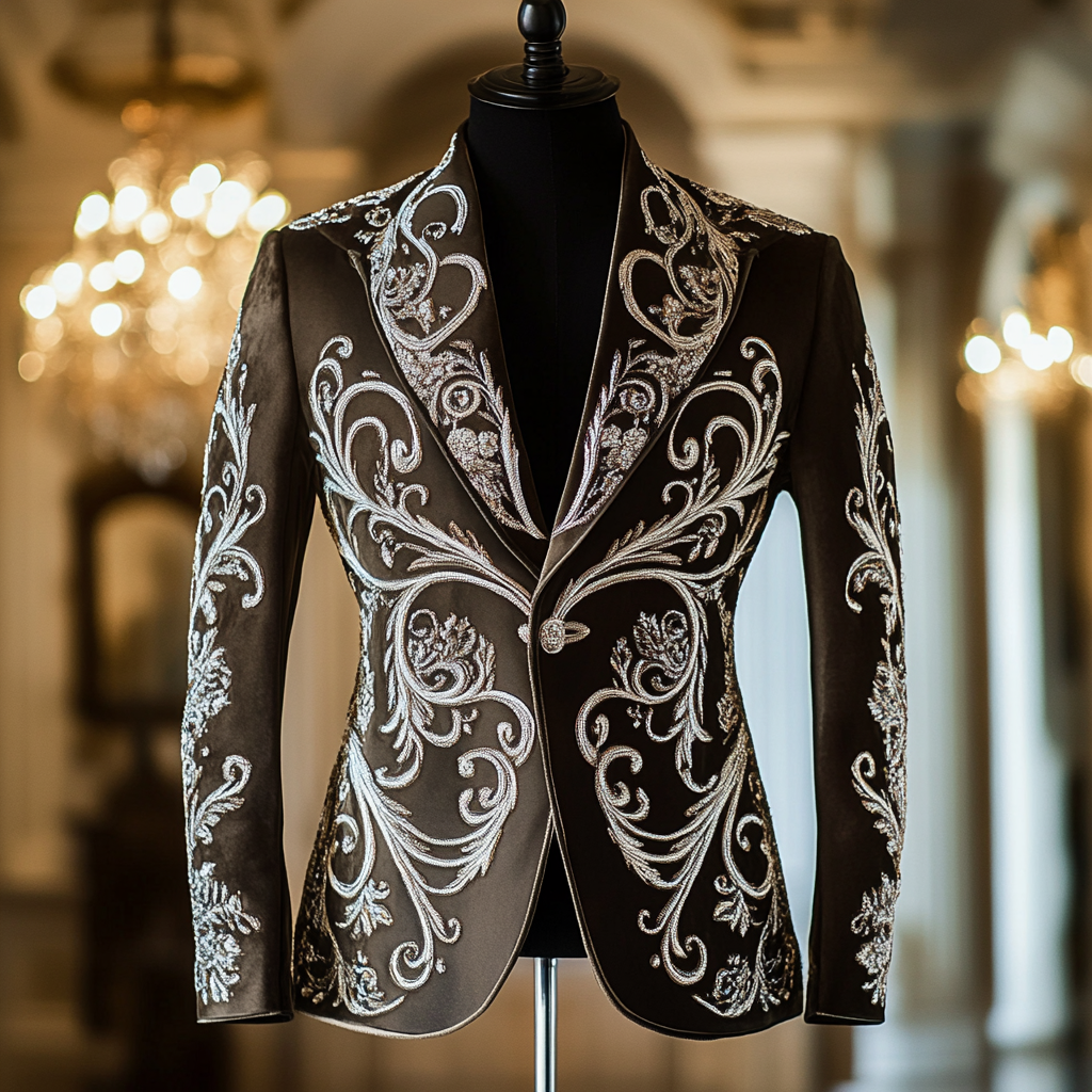 Luxury Suit Embroidery Jacket Limited sale Fashion Men's High quality High discount