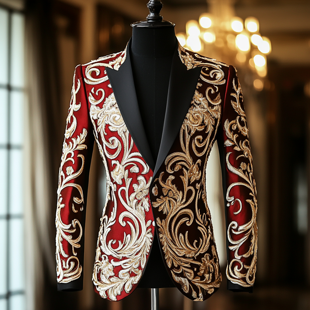 Luxury Suit Embroidery Jacket Limited sale Fashion Men's High quality High discount