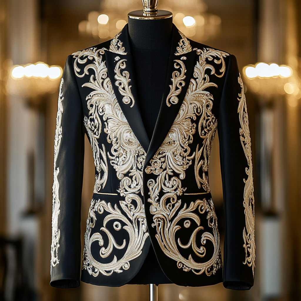 Luxury Suit Embroidery Jacket Limited sale Fashion Men's High quality High discount