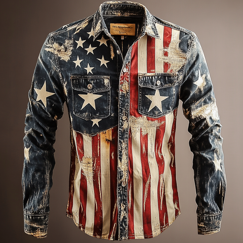 USA American Western Styles Premium High Elasticity Long Sleeve Shirt