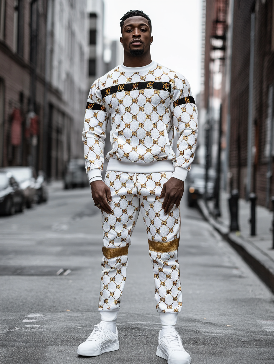 Casual Tracksuit long sleeve two-piece set 100%Cotton high quality high elasticity