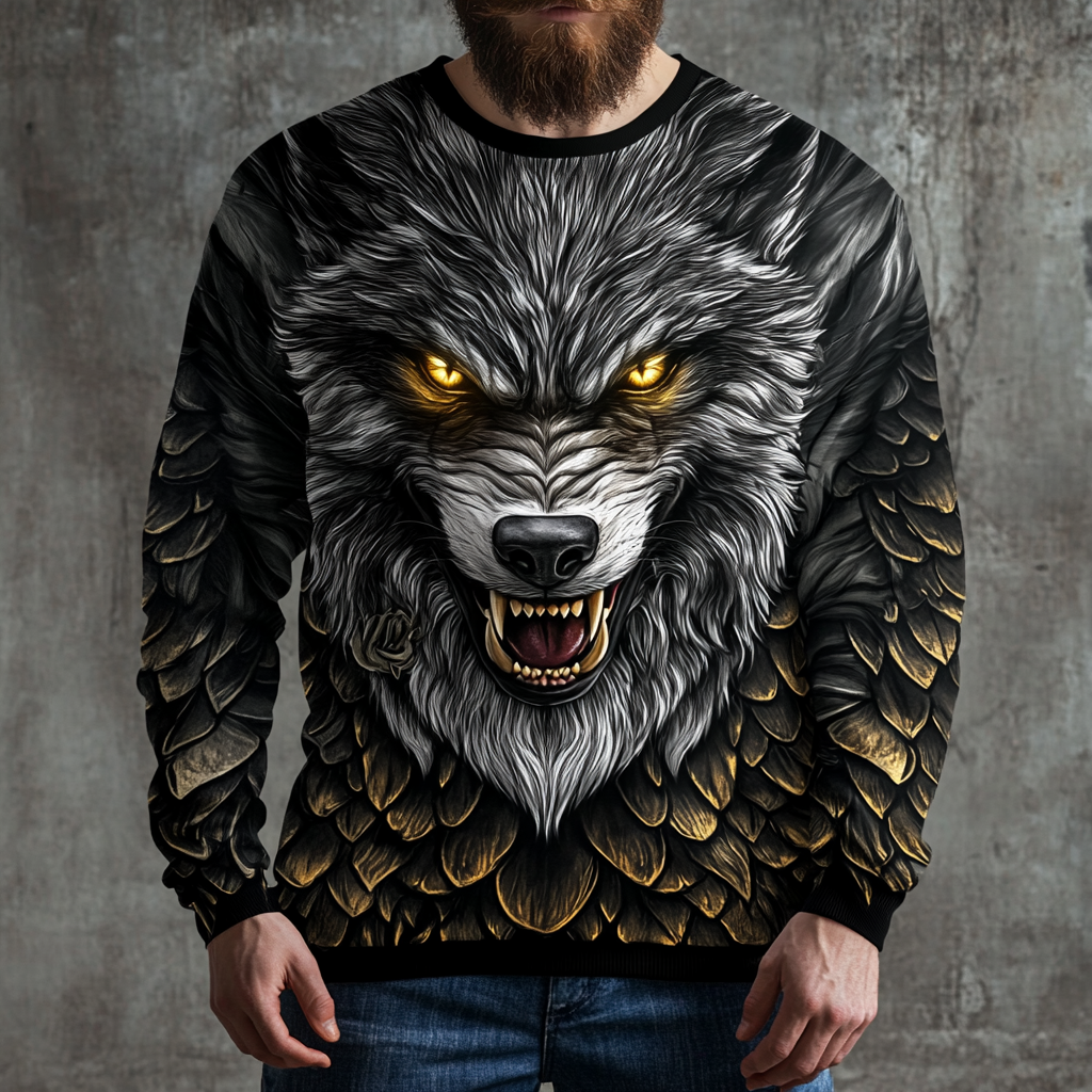 Animal Warm Sweater Exclusive design Men‘s Fashion Brand sweatshirt 