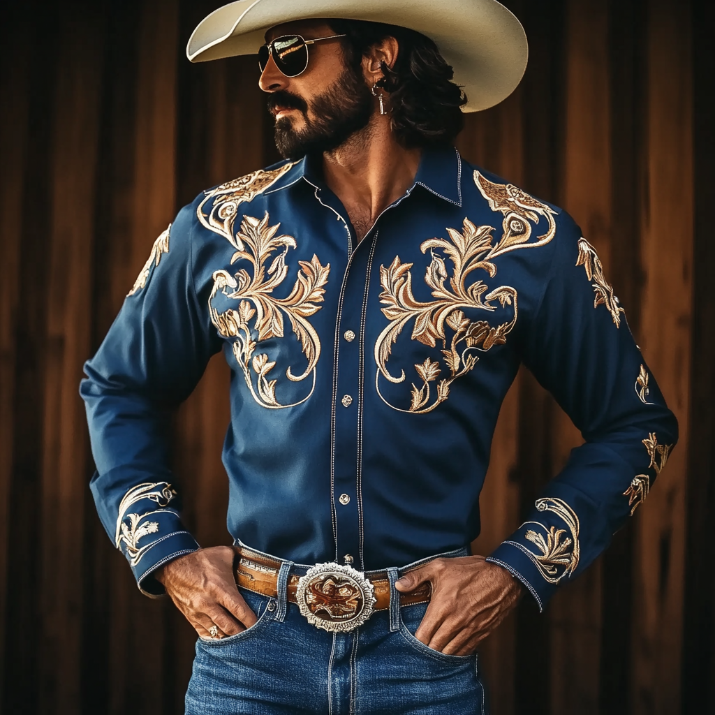 Most popular recommended styles Western Styles Premium High Elasticity Long Sleeve Shirt