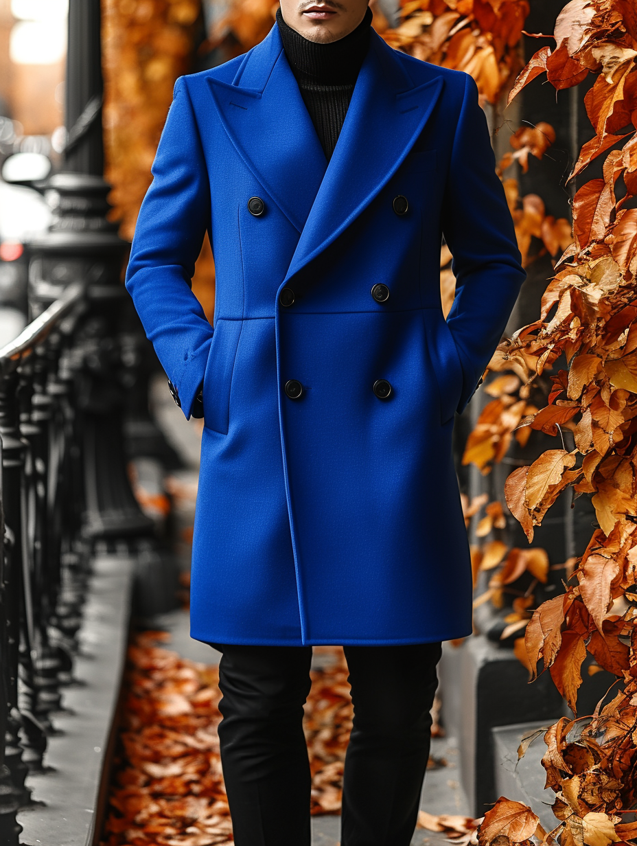 Double-breasted buttons Casual Versatile Men's Fashion High quality Jacket Coat