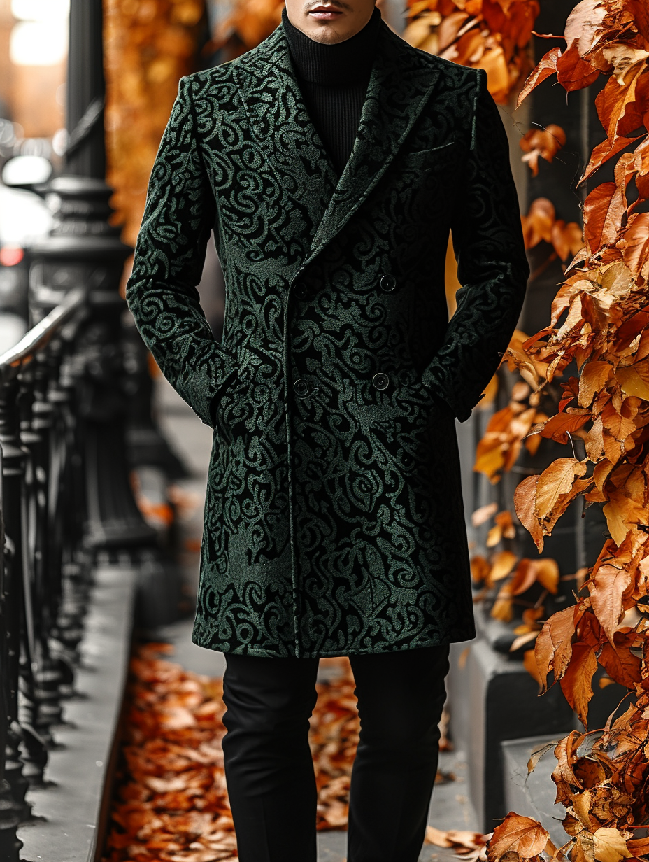 Double-breasted buttons Casual Versatile Men's Fashion High quality Jacket Coat