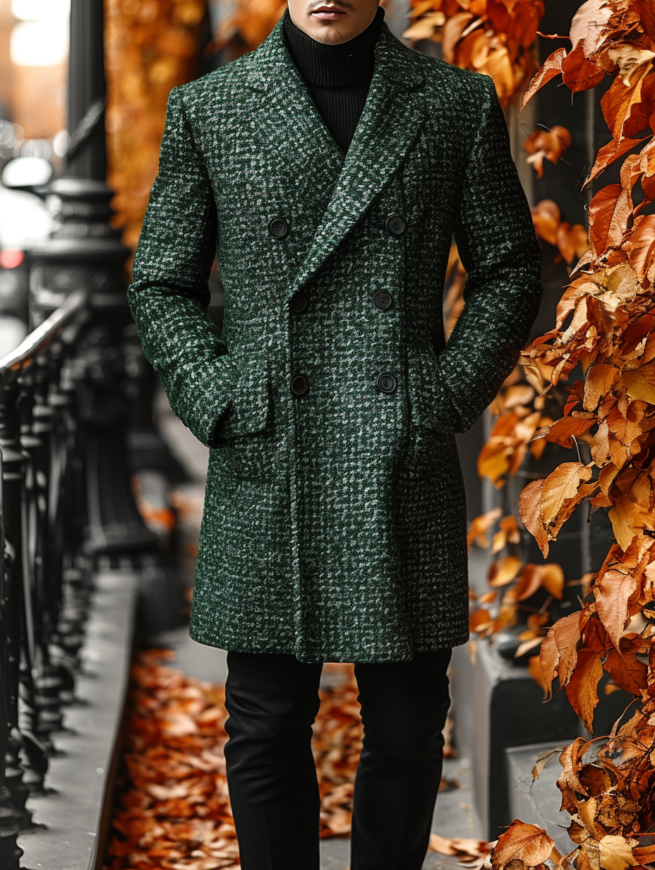 Double-breasted buttons Casual Versatile Men's Fashion High quality Jacket Coat