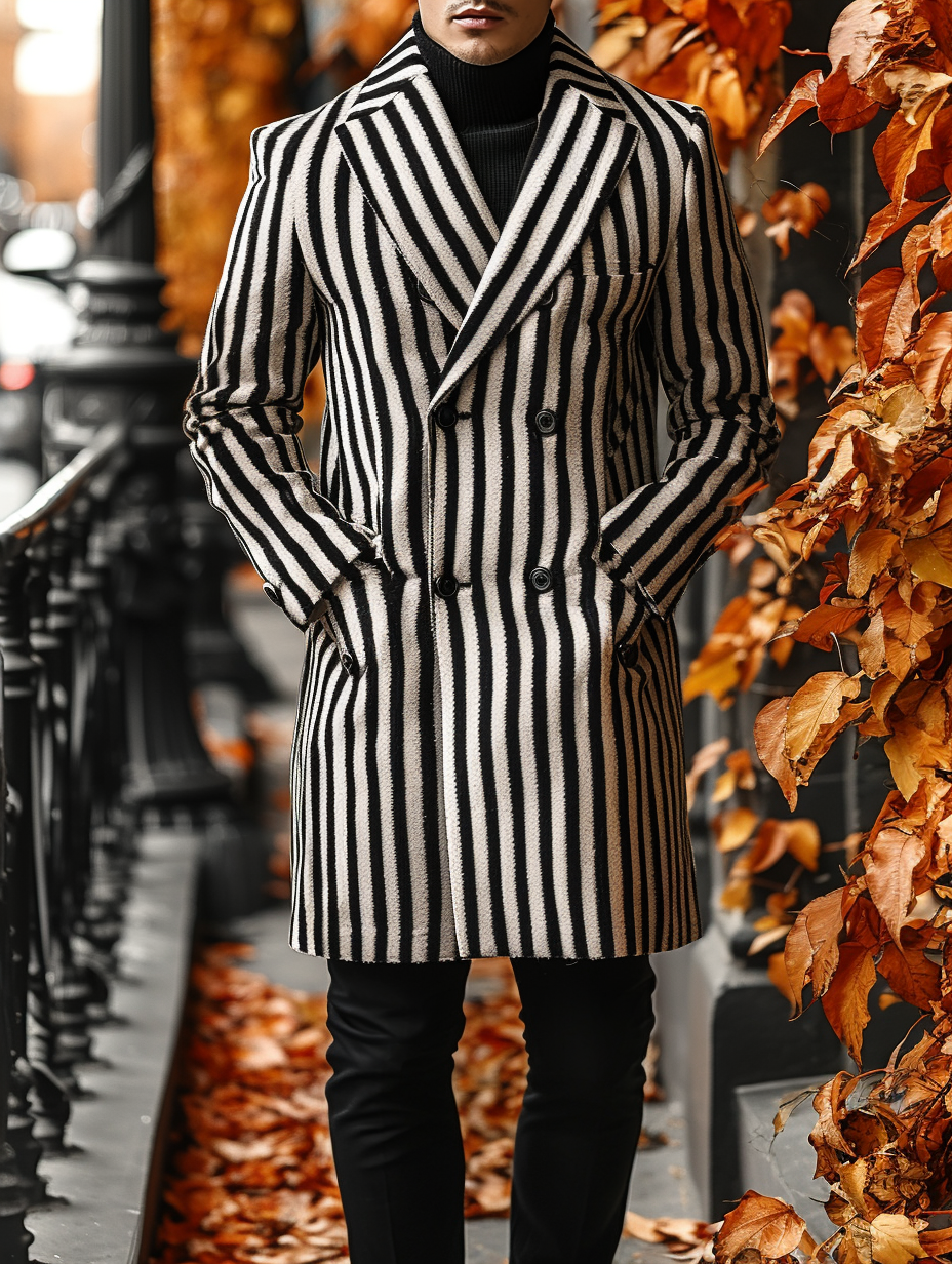 Double-breasted buttons Casual Versatile Men's Fashion High quality Jacket Coat