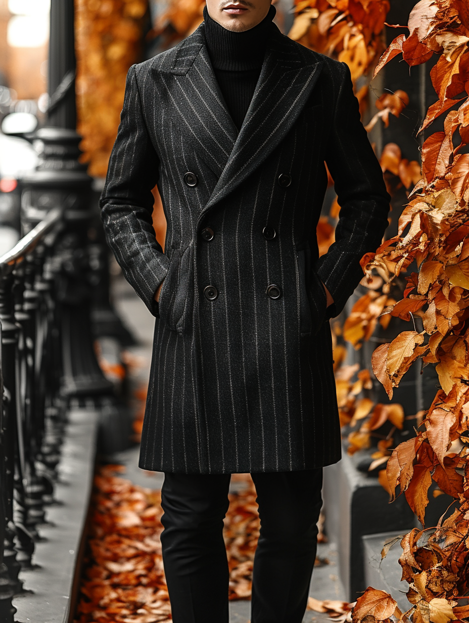 Double-breasted buttons Casual Versatile Men's Fashion High quality Jacket Coat