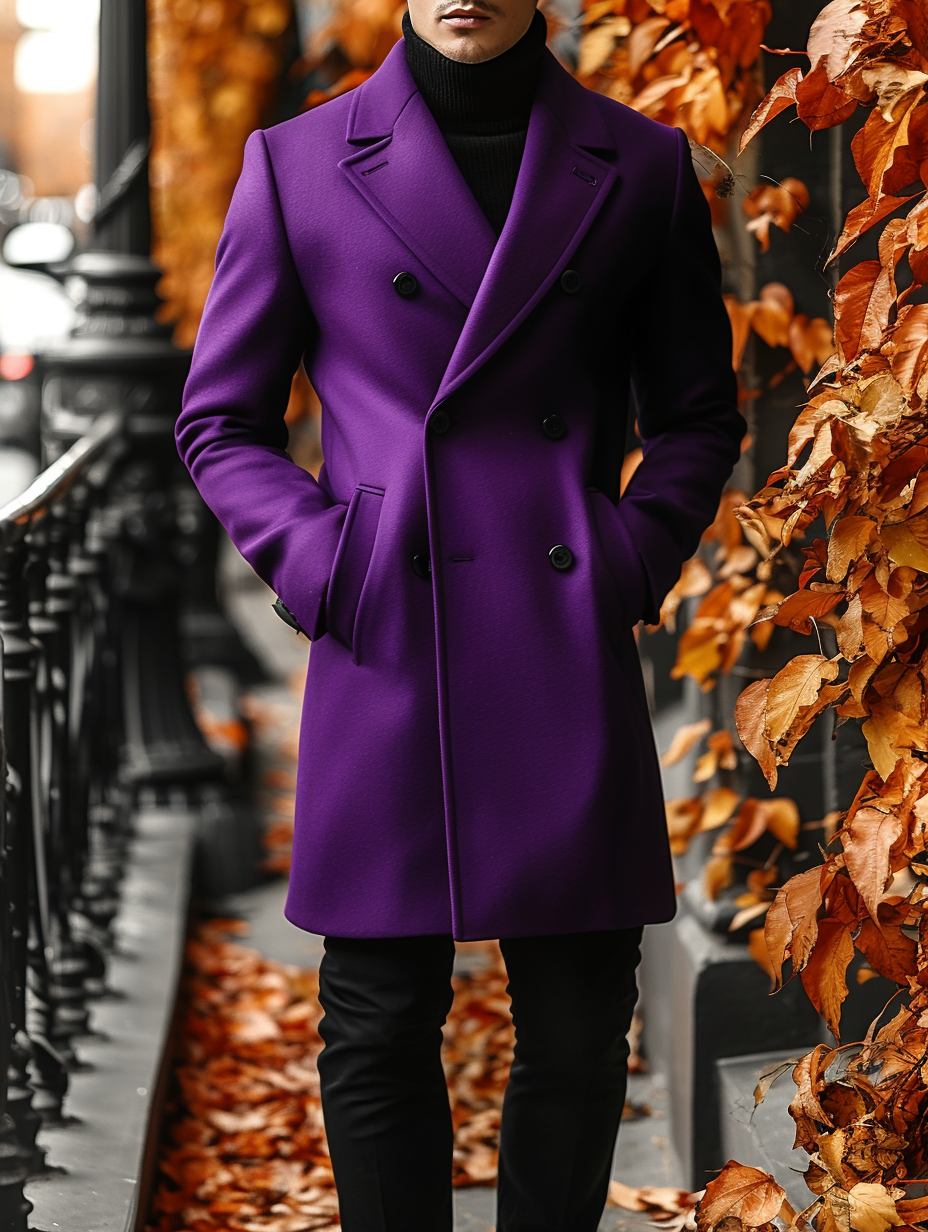 Double-breasted buttons Casual Versatile Men's Fashion High quality Jacket Coat