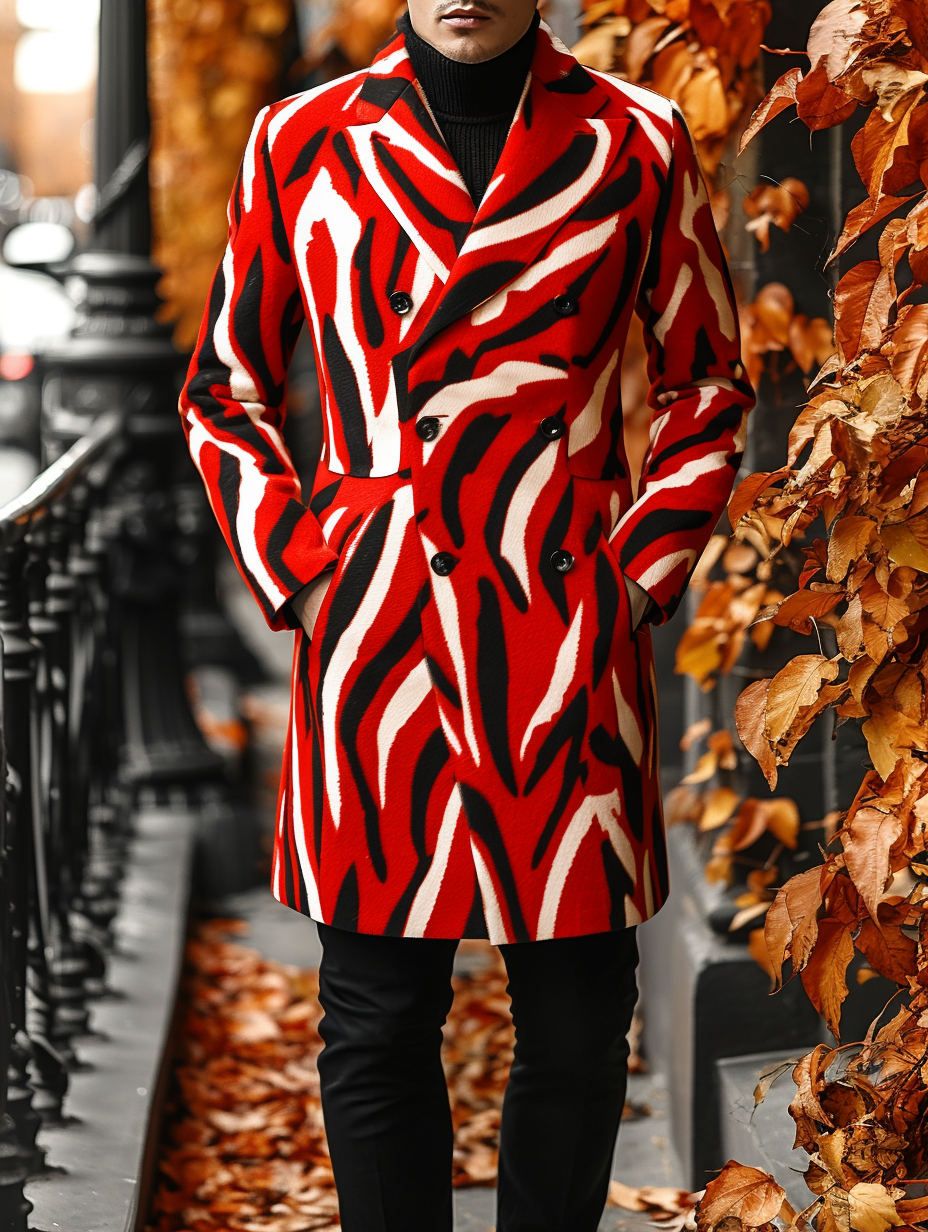 Double-breasted buttons Casual Versatile Men's Fashion High quality Jacket Coat