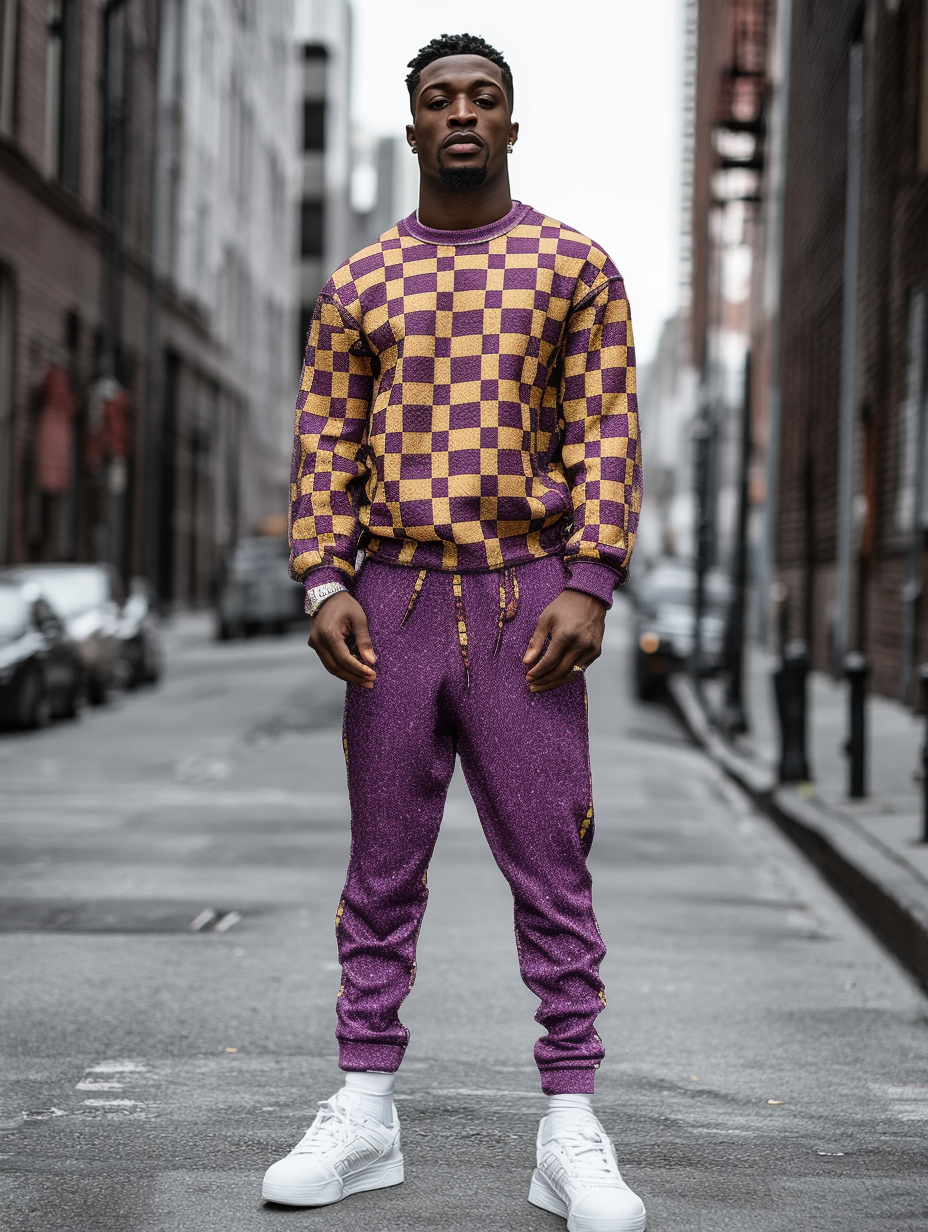 Casual Tracksuit long sleeve two-piece set 100%Cotton high quality high elasticity