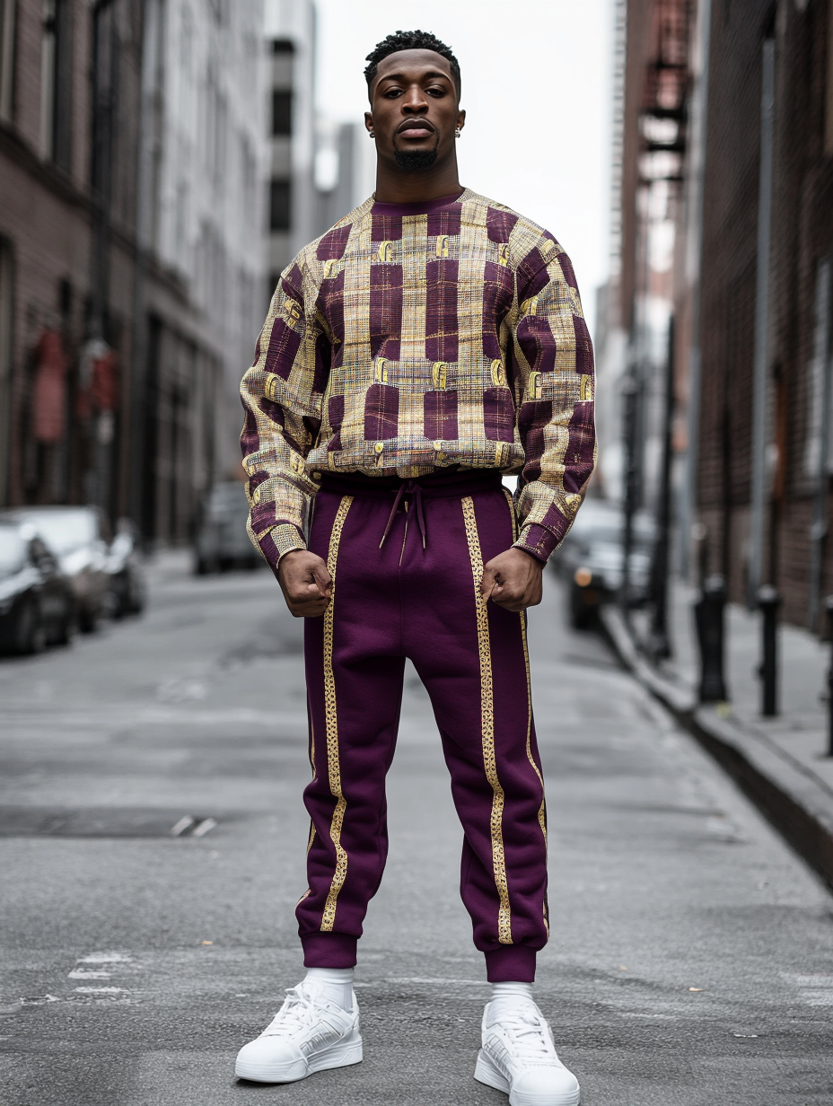 Casual Tracksuit long sleeve two-piece set 100%Cotton high quality high elasticity