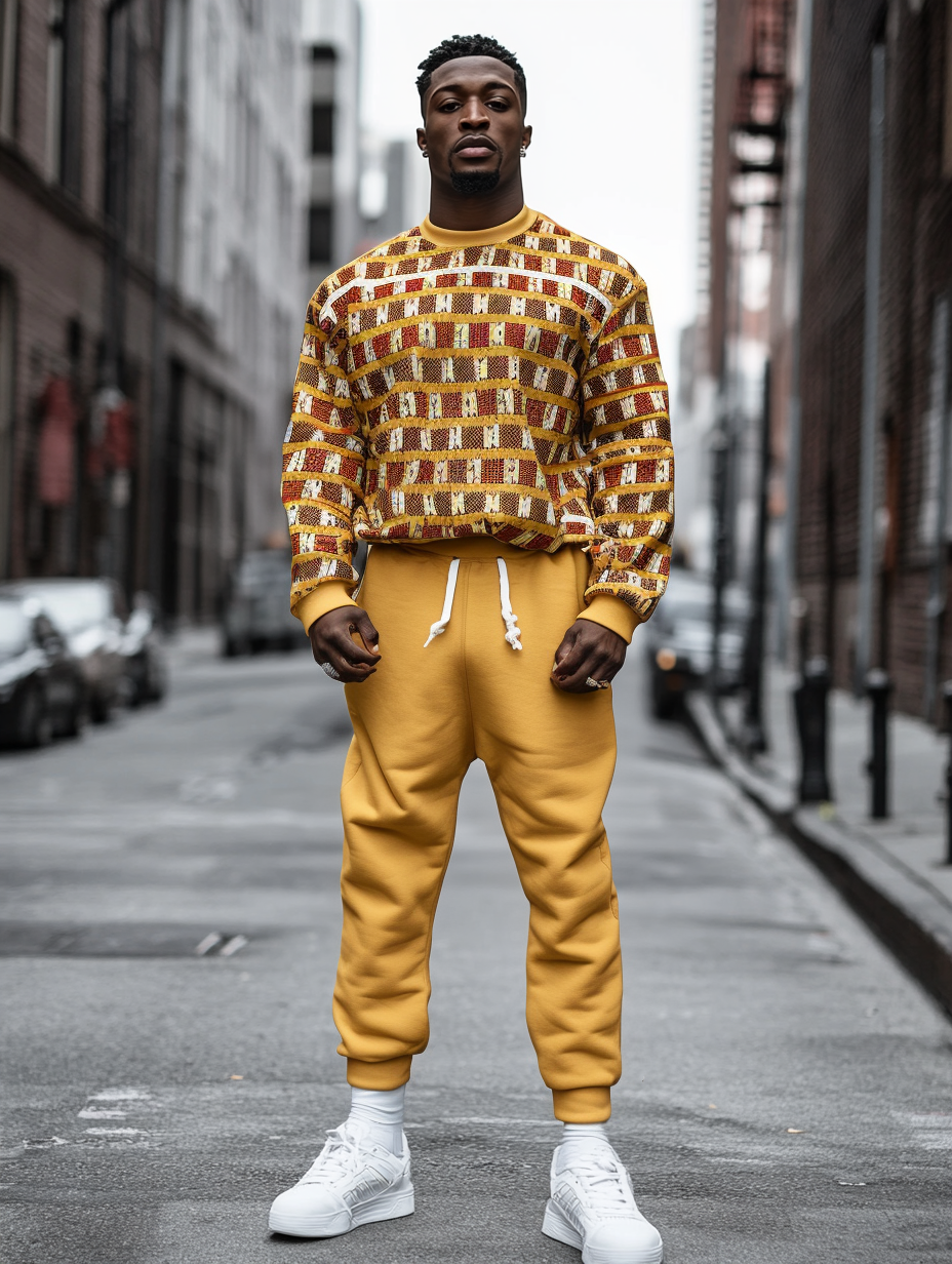 Casual Tracksuit long sleeve two-piece set 100%Cotton high quality high elasticity