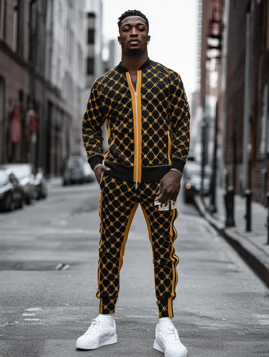 Casual Tracksuit long sleeve two-piece set 100%Cotton high quality high elasticity