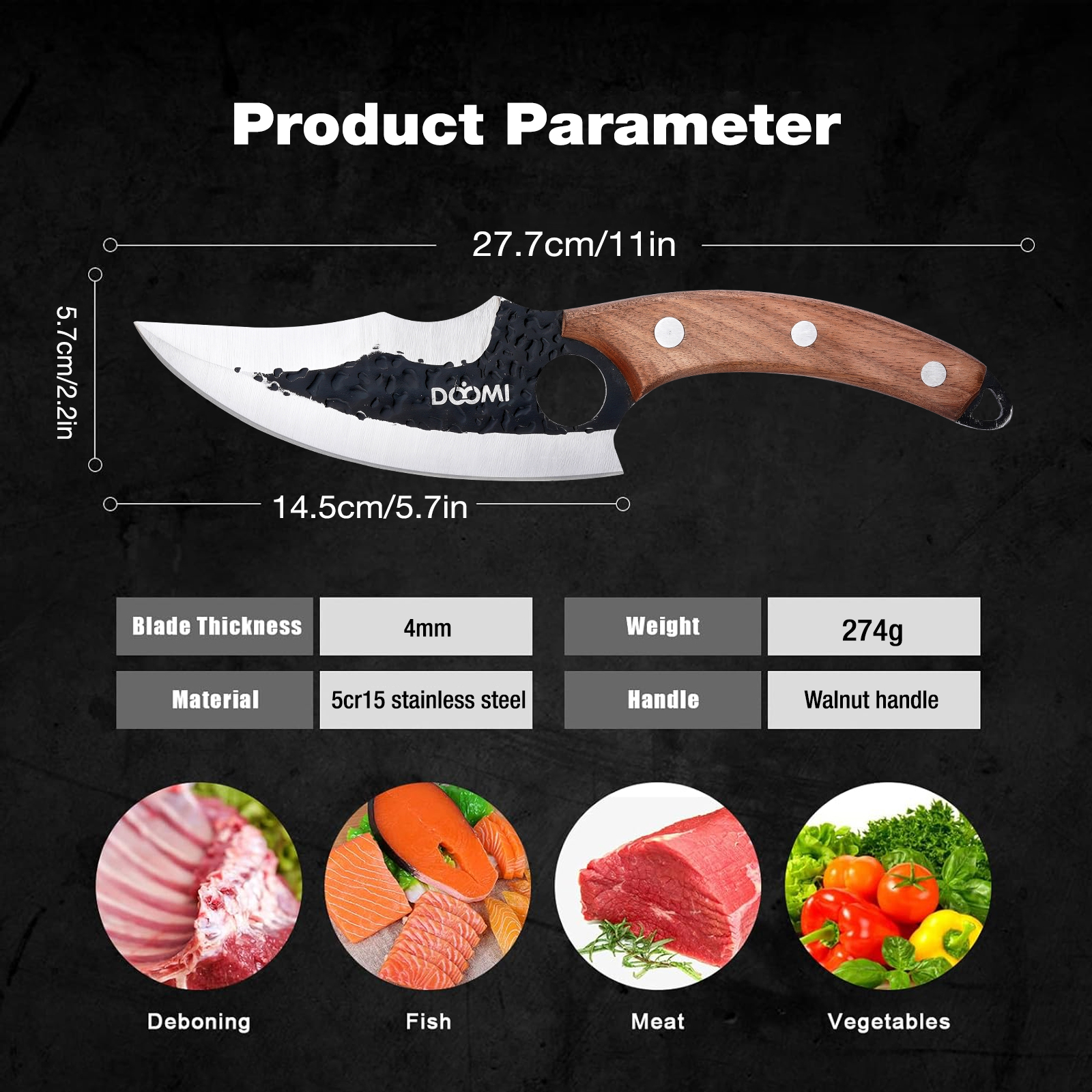 Butcher Knife, Hand Forged Serbian Chef Knife & Meat Cleaver Knife & Viking Knives, Meat Cutting Kitchen Knife Set for Home, Outdoor Cooking, Camping BBQ Men D1