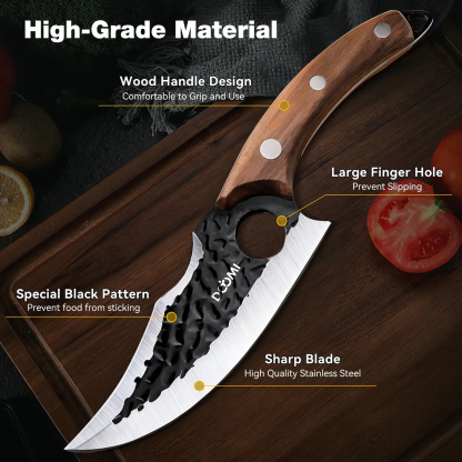 Butcher Knife, Hand Forged Serbian Chef Knife & Meat Cleaver Knife & Viking Knives, Meat Cutting Kitchen Knife Set for Home, Outdoor Cooking, Camping BBQ Men D1