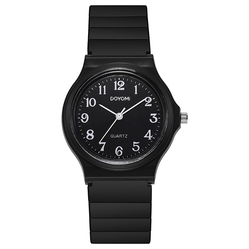 DOYOMI Quartz Analog Watch for Men | Water Resistant | Resin Case | Resin Band | Resin Glass | Three Hand Analog (HR, Min, SEC) | Classic Design | Black