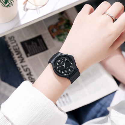 DOYOMI Quartz Analog Watch for Men | Water Resistant | Resin Case | Resin Band | Resin Glass | Three Hand Analog (HR, Min, SEC) | Classic Design | Black
