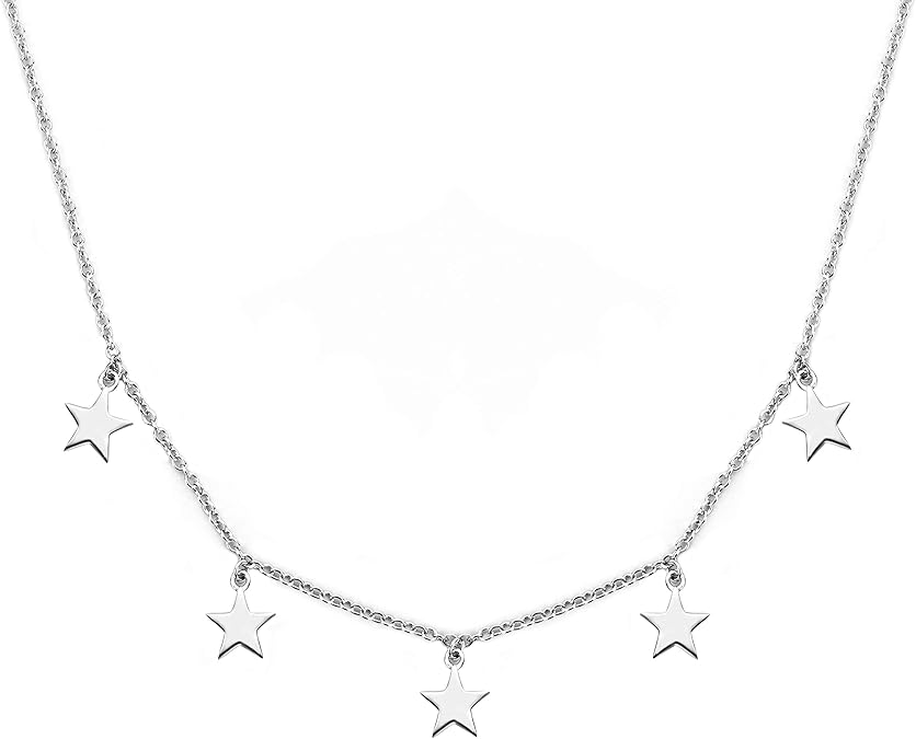 DOYOMI Lucky Star Choker Necklace S925 Sterling Silver Star Necklace for Woman Punk style
