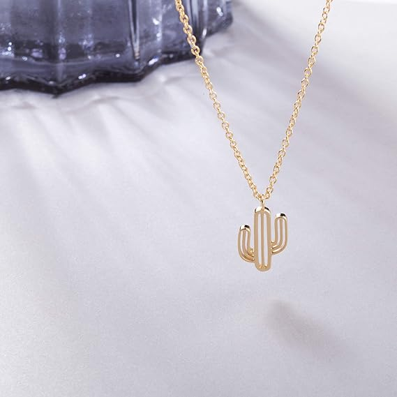 DOYOMI 925 Sterling Silver Cactus Necklace Pendant Cactus Necklace Minimalist Cactus Pendant Necklace Dainty Necklace Birthday Gift Thanksgiving Gift