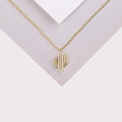 DOYOMI 925 Sterling Silver Cactus Necklace Pendant Cactus Necklace Minimalist Cactus Pendant Necklace Dainty Necklace Birthday Gift Thanksgiving Gift