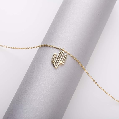 DOYOMI 925 Sterling Silver Cactus Necklace Pendant Cactus Necklace Minimalist Cactus Pendant Necklace Dainty Necklace Birthday Gift Thanksgiving Gift