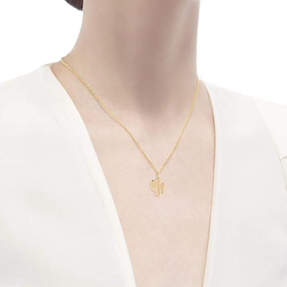 DOYOMI 925 Sterling Silver Cactus Necklace Pendant Cactus Necklace Minimalist Cactus Pendant Necklace Dainty Necklace Birthday Gift Thanksgiving Gift
