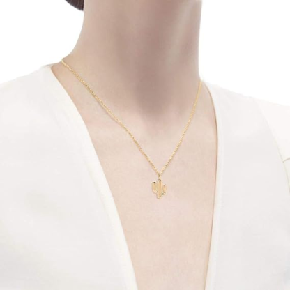 DOYOMI 925 Sterling Silver Cactus Necklace Pendant Cactus Necklace Minimalist Cactus Pendant Necklace Dainty Necklace Birthday Gift Thanksgiving Gift