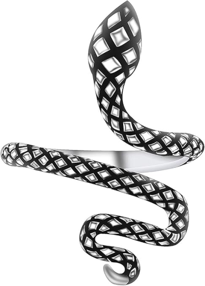 DOYOMI Snake Ring Adjustable Rings For Women 925 Sterling Silver Evil Eye Rings Gothic Vintage Octopus Dragonfly Moon Cat Stackable Ring For Women