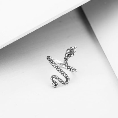DOYOMI Snake Ring Adjustable Rings For Women 925 Sterling Silver Evil Eye Rings Gothic Vintage Octopus Dragonfly Moon Cat Stackable Ring For Women